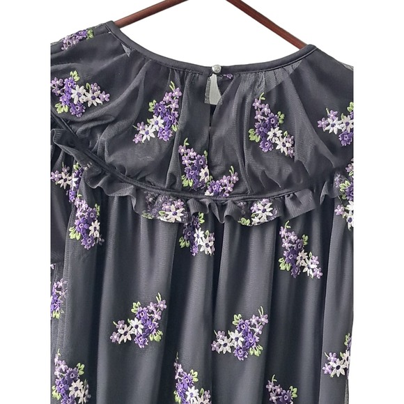 Michael Kors Embroidered Short Sleeve Top SzSmall - Picture 6 of 9